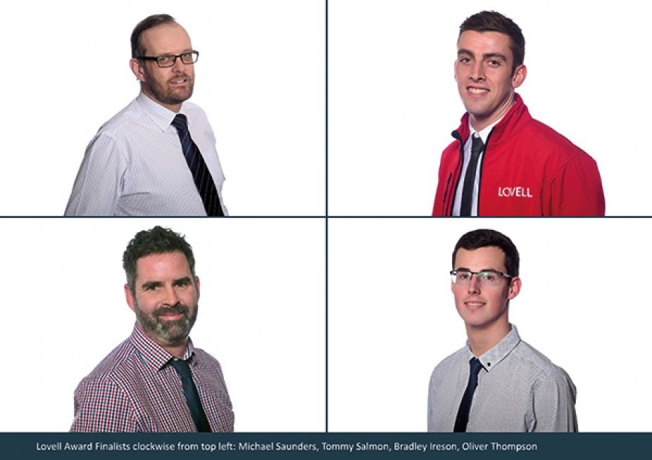 Lovell East Anglia Staff Award Finalists Lovell Award Finalists L/R: Michael Saunders, Tommy Salmon, Bradley Ireson, Oliver Thompson