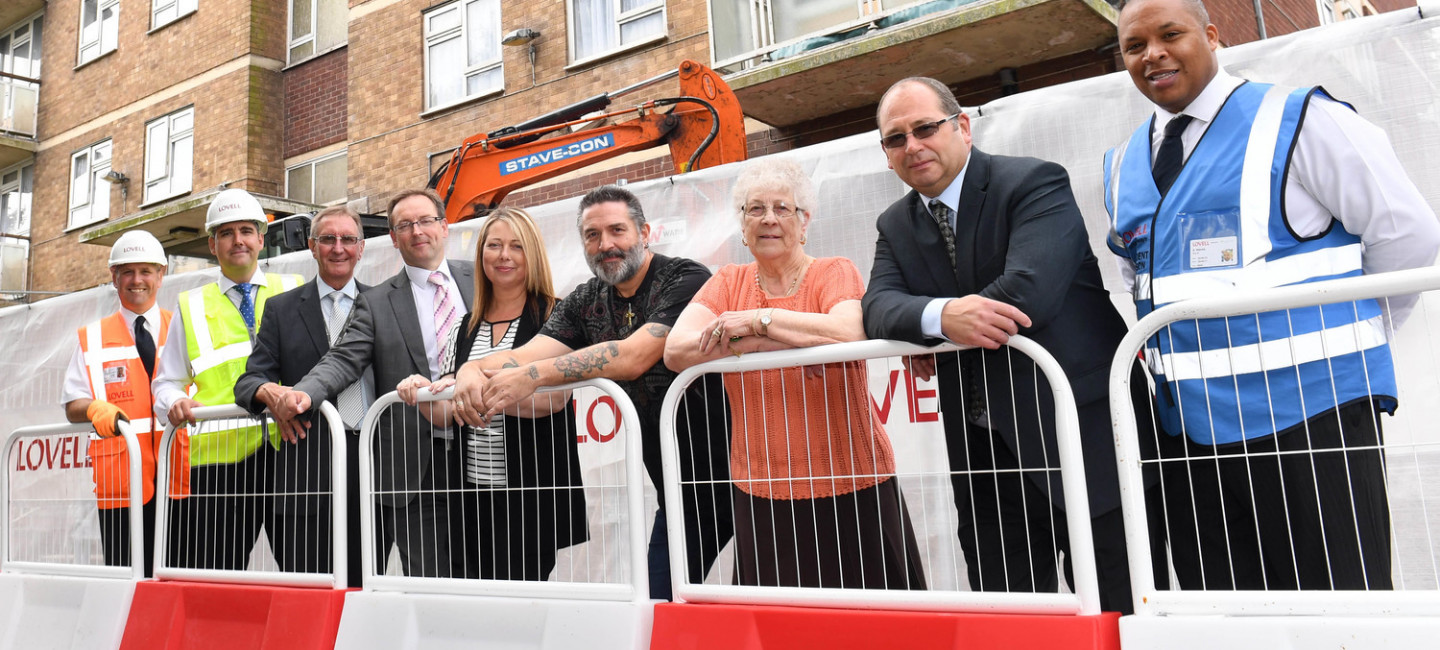 A group of people gathered for one of Lovell’s property development partnership launches.