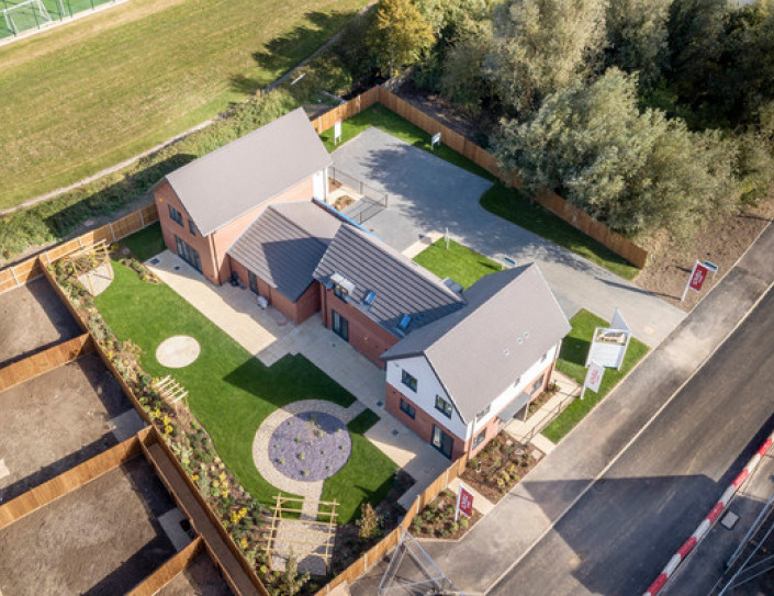 Dewside Showhome aerial shot