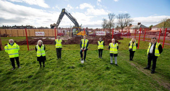 L R Paul Fearon Lovell Louise Davies head of strategic housing delivery Cllr John Prince Lee Sale Lovell Cllr Tony Concepc