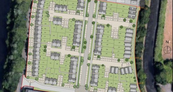 the proposed layout of the development on abbey meadows road in leicester