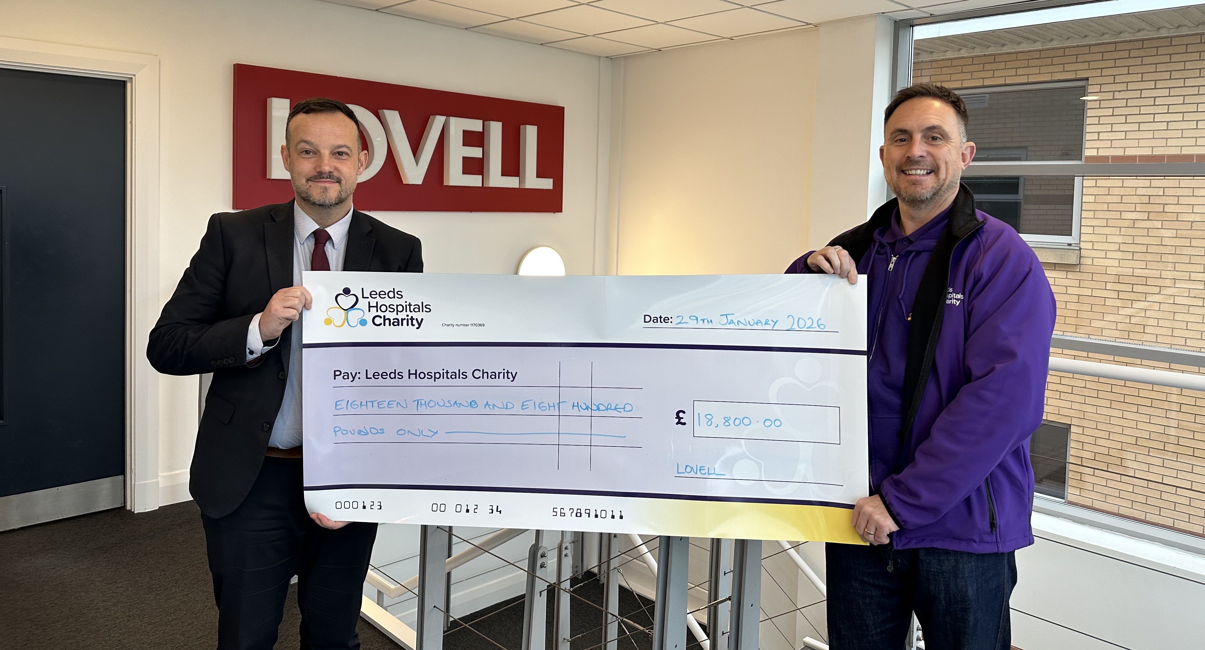 Lovell raises over £18,000 for Leeds Hospitals Charity’s Rob Burrow Centre appeal